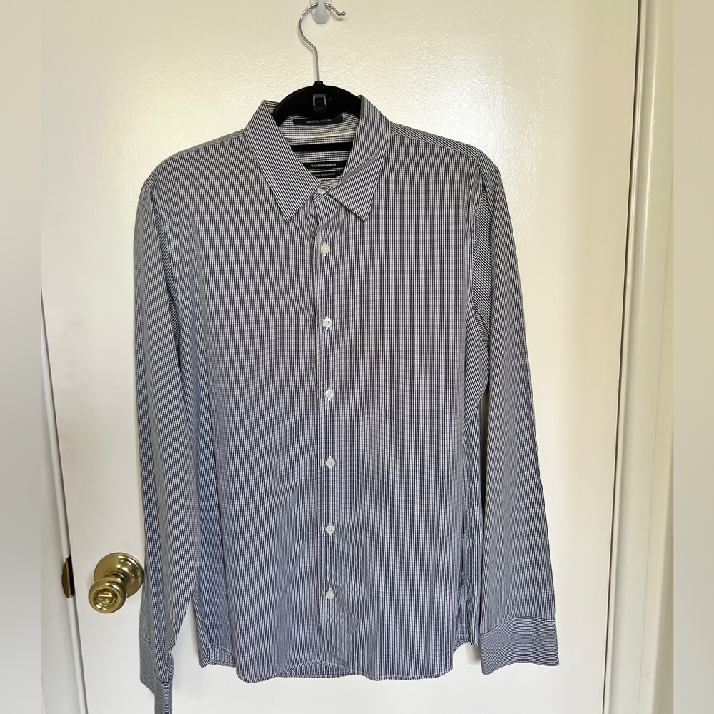 Club Monaco Dress Shirt | Black & White | M